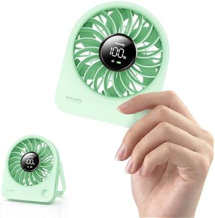 Aecooly Mini Portable Desk Fan, Small Enough to Hold USB Fan, 4 Speeds by Aecooly