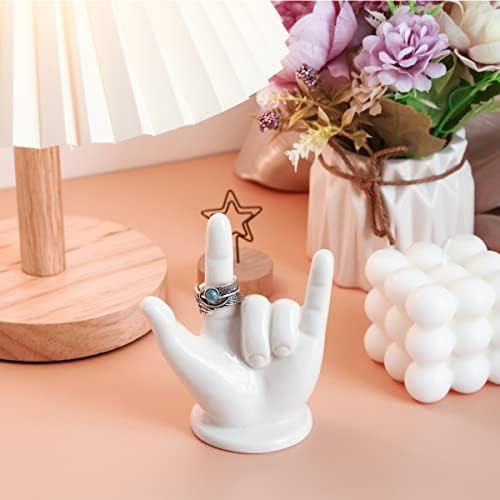 PUDDING CABIN Mothers Day Gifts for Mom Wife, Hand Ring Holder - I LOVE YOU - Wedding Ring Stand, Rings Display, Rings Organizer, Birthday Engagement Gifts for Women, Men, Couple, Home Decor - Image 4