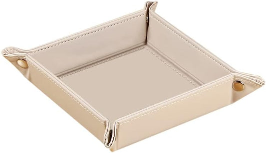 YAPISHI Valet Tray,Foldable PU Leather Catchall Tray/Dish/Caddy Orange by YAPISHI