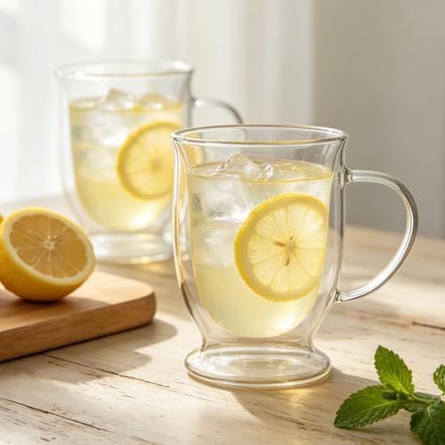HillSpring 12oz Double Walled Glass Coffee Mugs, 2-Pack - Image 7