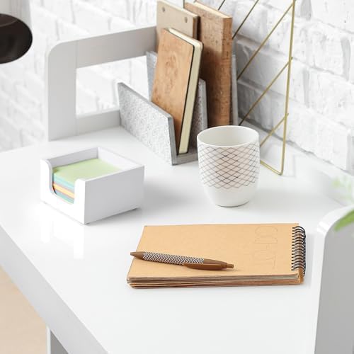 Bivvclaz Wood Sticky Note Holder, 3 x 3 Inch Post It Note Dispenser for Office Desk Accessories, Self Stick Note Pad Holder, Memo Pad Holder Dispenser Organizer for School Office Desk Supplies, White - Image 6