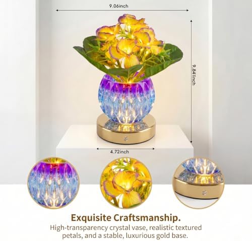 Primrose Flower Table Lamp, USB Rechargeable LED Bedside Lamp - Image 5