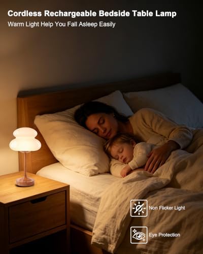 UMEXUS 13" Modern Small Cordless Table Lamp, Rechargeable Battery Operated - Image 3