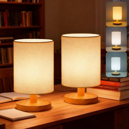 2 pack bedside Table lamp for bedroom,three color,Dimming,side small desk lamps,modern Nightstand vintage night lamp,Mini Cute Cozy Boho warm Lamps,farmhouse,Read Lamp,Living decor,dresser,office,Dorm by ThelightofBuroraix