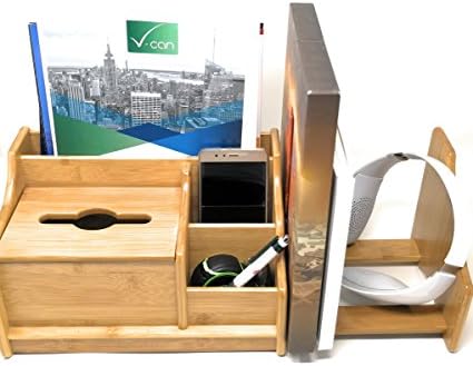 Bamboo Desk Organizer with Extendable Storage Multi-Function Stationary Organizer For Office and Home, Expandable Desk Tidy Bamboo Bookshelf - Image 3