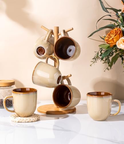LERATIO Ceramic Coffee Mugs Set of 6,12oz Handmade Coffee Mugs Set - Image 6