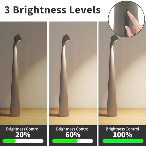 HAPYGI Cordless Rechargeable Reading Metal Table Lamp, 3-Level Brightness - Image 6