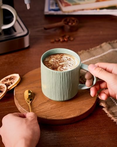famiware Coffee Mug Set of 8, Star 12 oz Ceramic Mugs Cups Set with Handle - Image 5