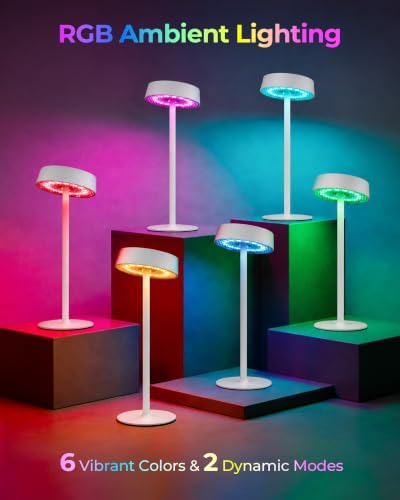 EZVALO Cordless Ambient Lighting, Rechargeable Table Lamp, Battery Operated - Image 2