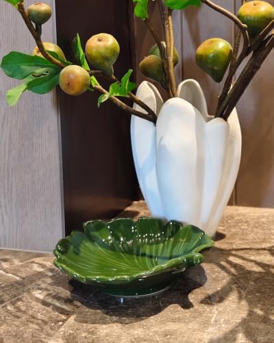 Green Ceramic Leaf Tray, Small Palm Leaf Decorative - Image 7
