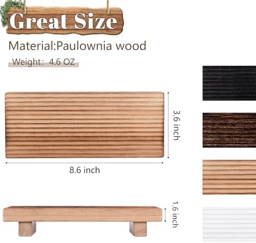 Bathroom Sink Tray Wood Riser Display Kitchen Decor Soap Holder, Brown - Image 3