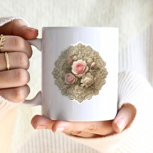 170PCS Vintage Rose Flower Scrapbooking Stickers Junk Journal Supplies, Shabby Pink Stickers Set Scrapbook Supplies Floral Sticker for Planner Album Diary Letter Envelope (Vintage Rose Flower) - Image 5