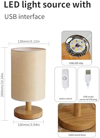 2 pack bedside Table lamp for bedroom,three color,Dimming,side small desk lamps,modern Nightstand vintage night lamp,Mini Cute Cozy Boho warm Lamps,farmhouse,Read Lamp,Living decor,dresser,office,Dorm - Image 5