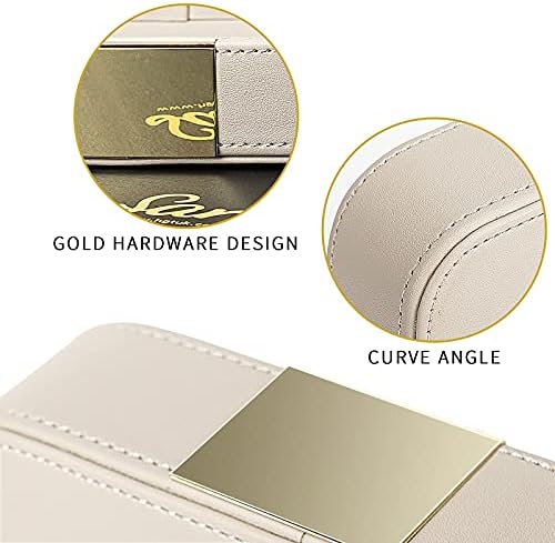 SANZIE Leather Tray Organizer, Valet Tray Key Bowl (Metal Gilded, Grey) - Image 5