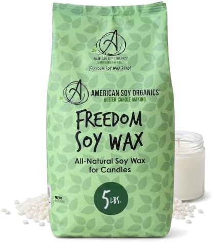 American Soy Organics Freedom Soy Wax Beads, All-Natural Candle Wax, 5 lbs by AmericanSoyOrganics