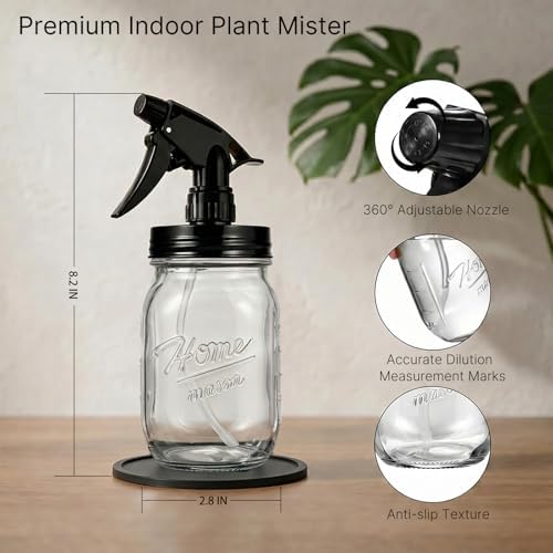 Glass Plant Mister Bottle, 16 oz Mason Jar Sprayer, Clear - Image 4
