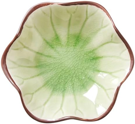 JAMEND CLXP Ice Cracking Leaf Jewelry Dish, Decorative Ring Holder Small Trinket Tray Bowl, Gifts for Daughter Mom Friends, Grass Green. by JAMEND+CLXP