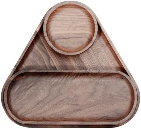 Normcore 3 Pack Wooden Serving Trays, Wood Serving Tray Wooden Decorative Coffee Tea Platter, Genuine American Walnut Serving Platters Set, Set of 3 for Living Room, Coffee Table, Home Decor - Image 3
