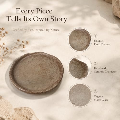 Jewelry Dish, Sand-Tone Ceramic Wabi Sabi Ring Tray - Image 4