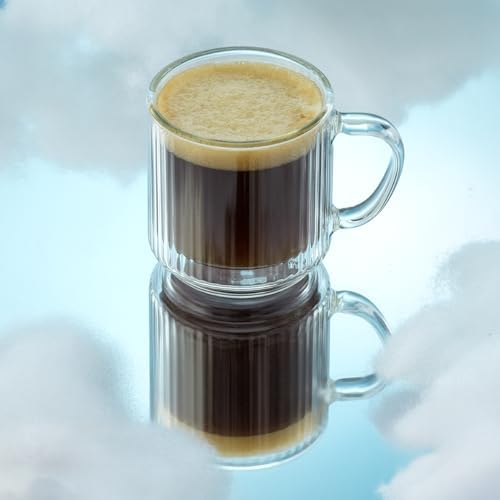 JoyJolt Haven Stackable Fluted Glass Mugs Set of 2, 5.5oz Ribbed Double Wall Glass Coffee Mugs, Stacking Insulated Coffee Cup Set also for Espresso Shot Tea Latte Macchiato Cappuccino - Image 7