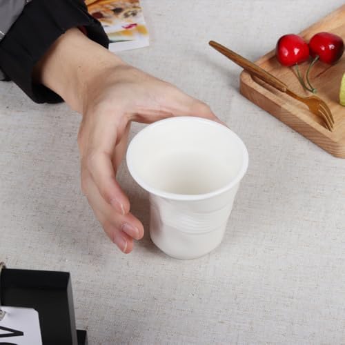 Ceramic pleated water cup, irregularly shaped coffee cup 200ml - Image 5
