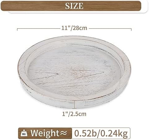 Hanobe Wooden Coffee Table Serving Tray, Farmhouse Candle Holder - Image 6