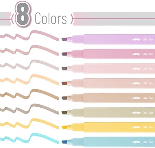 Mr. Pen- Aesthetic Highlighters No Bleed, 8 Pack, Assorted Colors | Chisel Tip, Cute Highlighters Assorted Colors for Journaling, Highlighting, Underlining, Fast Dry, Back to School Supplies - Image 2