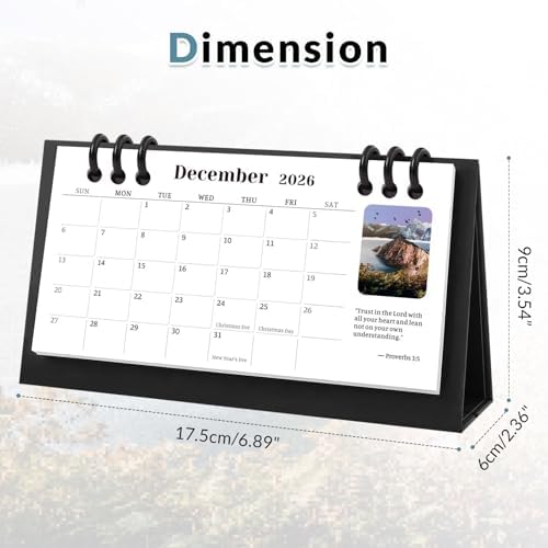Small Desk Calendar 2026-2027, Bible Mini Desk Calendar (From May 2026 to December 2027) Flip Desktop Standing Calendar, Monthly Planner Cute Calendar, School Home Office Supplies, 6.3" x 3.1" - Image 3