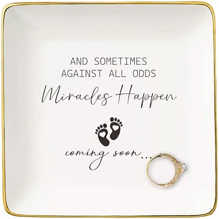 NZY Pregnancy Announcement Gifts-Promoted to Grandma,Aunt,Godmother-Mothers Day Christmas Gift-Baby Coming Soon-New Baby Reveal Present for Mom Sister Friends-Jewelry Tray Trinket Holder Ring Dish by NZY