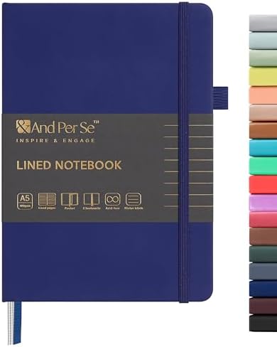 &And Per Se Lined Journal Notebook, 160 Pages, A5 5.7 x 8 inches College Ruled Thick Paper Notebook Journals for Writing, Hardcover Notebooks for Women Men Office School (1 Pack, Royal Blue) by AndPerSe
