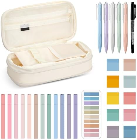Jutom 39 Pcs Aesthetic Book Annotation Kit,Cream,Cute Style - Image 2