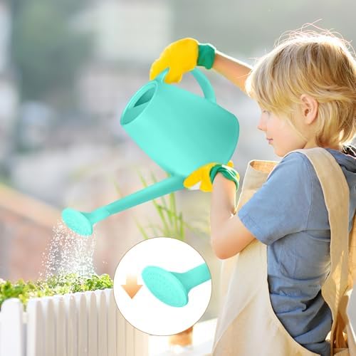Plastic Watering Can - for Indoor and Outdoor House Plant Garden - with Long Spout - 1/2 Gallon - SkyBlue - Image 3
