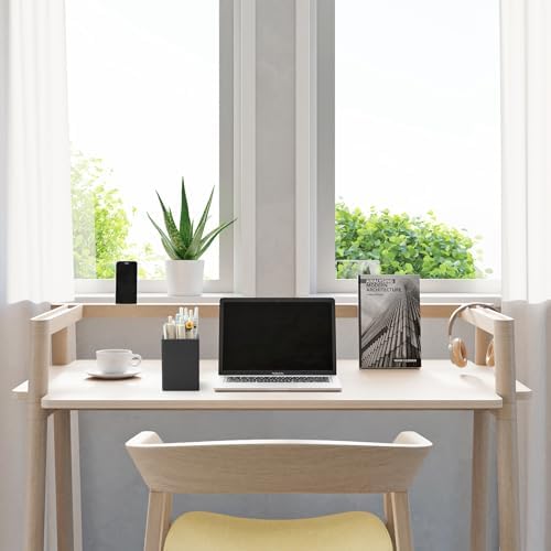 Pen Holder for Desk,Nordic Elegance Square Silicone Pencil Holder Soft Minimalist Desk Pen Cup Stand Waterproof Multifunctional Office Supplies for Home,Kids and School(Black) - Image 7