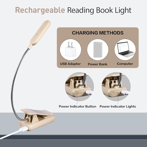 VAVOFO Rechargeable Reading Light, Clip on Book Light for Reading in Bed - Image 4