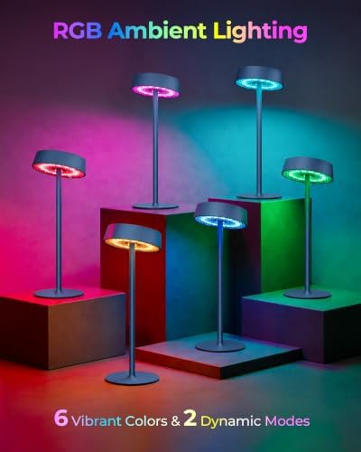 EZVALO Cordless Ambient Lighting, Rechargeable Table Lamp, Battery Operated - Image 3