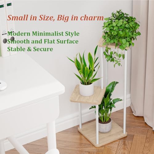 AZERPIAN Plant Stand Indoor Corner Tiered Plant Shelf 3 Tier Metal MDFBoard - Image 3