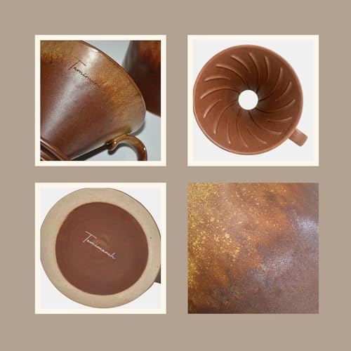 Artistic Handcrafted Ceramic Pour Over Coffee Set (Iron) - Image 4