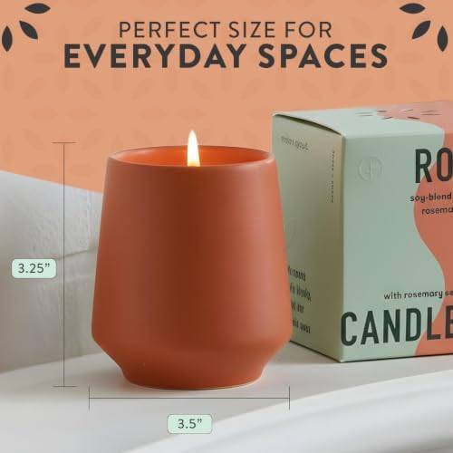 Modern Sprout Soy Candle Planter - Grows Rosemary - Cucumber Scent - 6oz - Image 4