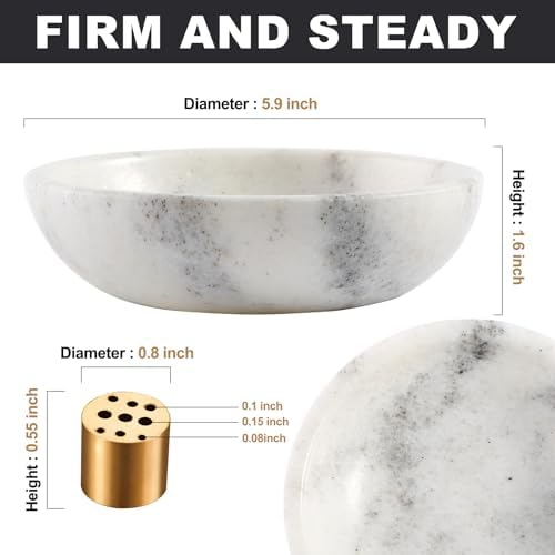 Koville Luxury Natural White Marble Incense Holder, Upgraded 6" Incense Holders for Sticks, Sturdy Incense Burner Ash Catcher, Ideal for Meditation, Relaxing, Easy to Clean - Image 4