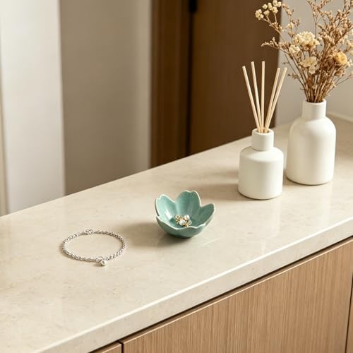 Floral Ceramic Jewelry Tray, 3.5" Ring Holder Trinket Bowl - Image 5