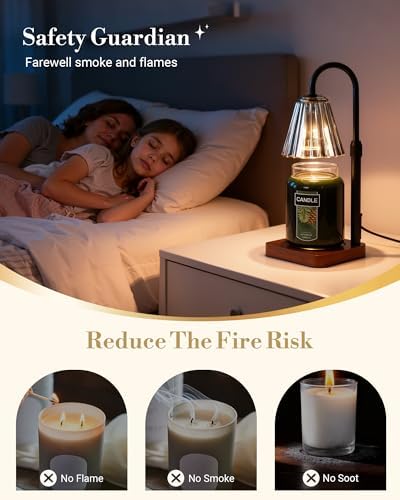 Marycele Black Candle Warmer Lamp with Timer, Vintage Wax Warmer Home Gifts - Image 2