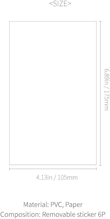 Monolike Little Doodle One Day Theme Sticker 6P Set - Aesthetic Removable Stickers for Journaling, Scrapbooking, Multicolor, Size: 4.33 x 5.51 inches