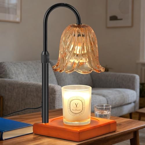 GODONLIF Flower Candle Warmer Lamp with Timer, Black Electric Candle Lamp by GODONLIF