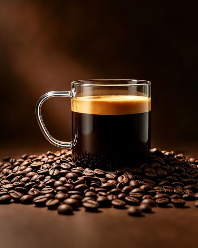 LUXU Glass Coffee Mugs, 14 oz Ice coffee cups,Clear Tea Cups Set of 4 - Image 3