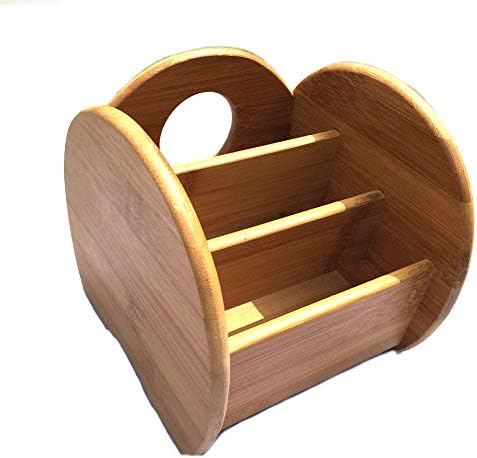 Bamboo Wooden Desktop Organizer File Folders Shelf Pens Holder for Small Electronics Notepads Stationary Items (Small(6.7x6x6inch)) by Chiloskit