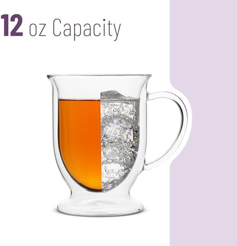 BTaT- Double Walled Glass Coffee Mugs, 12 oz, Set of 6, Glass Coffee Cups with Handle, Insulated Clear Coffee Mug for Hot and Cold Beverages, Cappuccino, Latte, Tea, Americano, Microwave Safe - Image 6