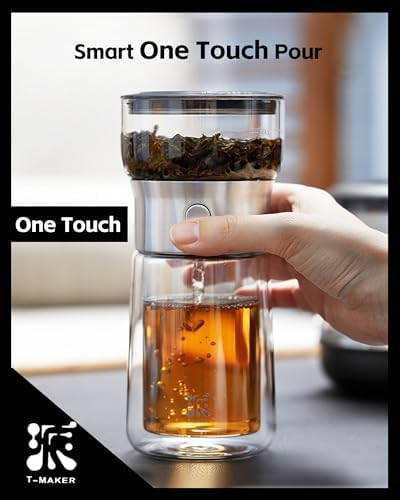 ZENS Modern Tea Infuser Teapot, One Touch Tea Maker for Loos Leaf Tea - Image 2