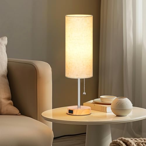 Dott Arts 18" Table Lamp for Bedroom, 3-Color Bedside Lamps with Pull Chain - Image 6