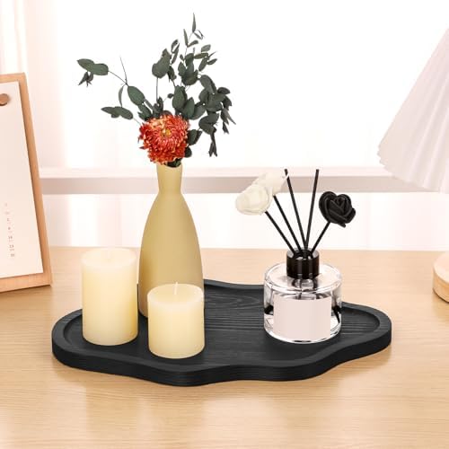 Small Decorative Tray Wood Decorative Serving Tray for Candles Perfume, Cloud Wooden Jewelry Tray Trinket Dish, Wooden Trays for Coffee Table Home Decor - Image 4
