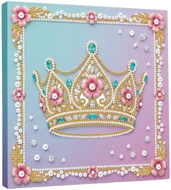 LQCrafK DIY Pearl Art Painting Handcraft Kit for Adults Beginners with Tools and Framed Painting, Creative Design,Self-Adhesive, Healing Stress-Relieving Home Wall Decoration-Crown by LQCrafK